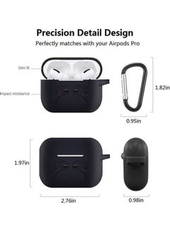 Generic Protective Silicone For Apple AirPods Pro Case With Hook Black  - Image 2