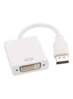 Display Port to DVI Monitor Display adapter White
