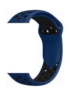 Sport Silicone Watchband Breathable Hole Replacement Strap For 42Mm And 44Mm Bracelet Blue / Black