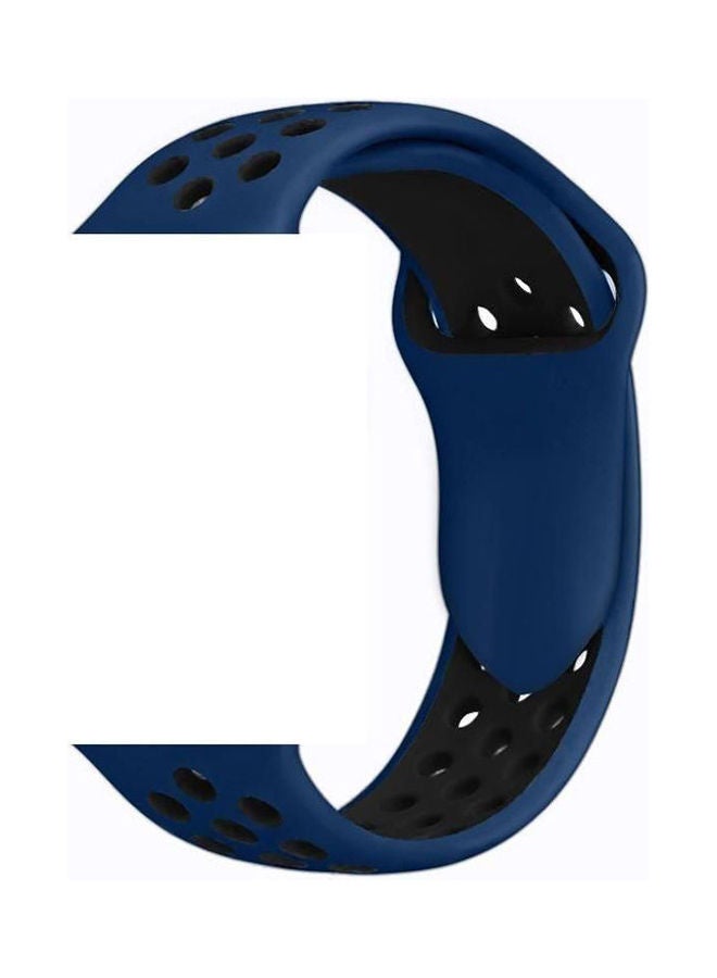 Generic - Sport Silicone Watchband Breathable Hole Replacement Strap For 42Mm And 44Mm Bracelet Blue / Black - Image 1