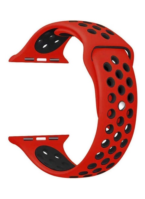 Soft Silicone Sport Strap For Apple Watch Red/Black