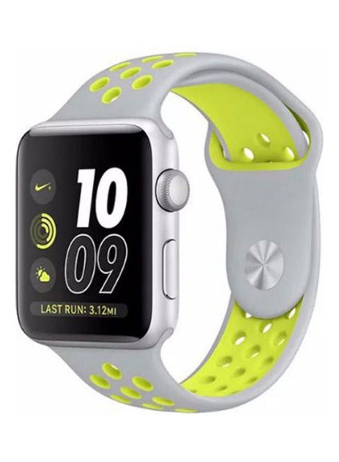 Generic - Sport Silicone Strap For Nike Apple Watch Band White/Lemon - Image 1