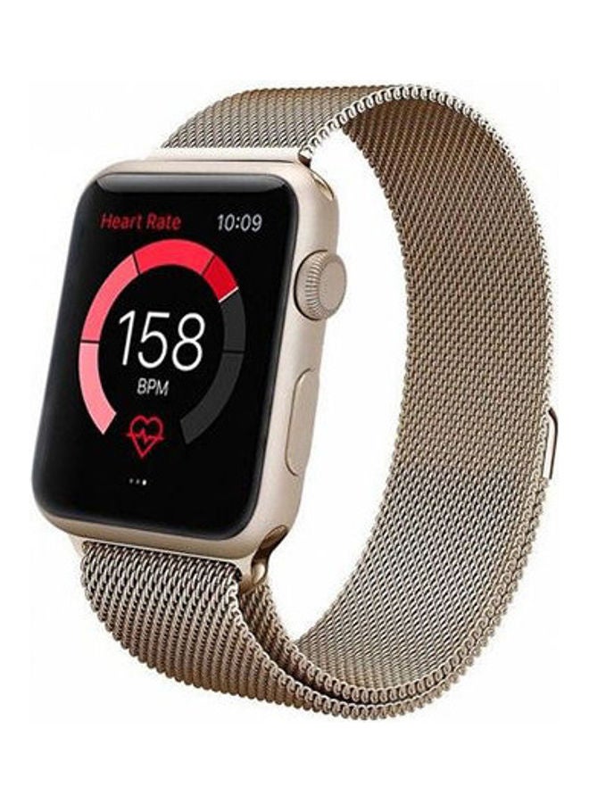 Generic - Milanese Loop Stainless Steel Bracelet Strap Band With Magnet For Apple Smart Watch Gold - Image 1