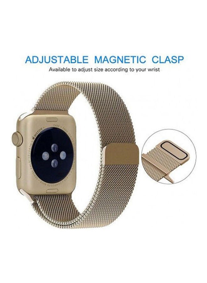Generic - Milanese Loop Stainless Steel Bracelet Strap Band With Magnet For Apple Smart Watch Gold - Image 1