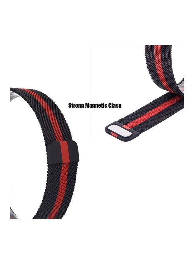 Generic - Band For Smart Watch 38. 40Mm, Stainless Steel Milanese Loop With Adjustable Magnetic Closure Clasp For Series 4 Series 3 Series 2 Series 1 Black / Red - Image 1