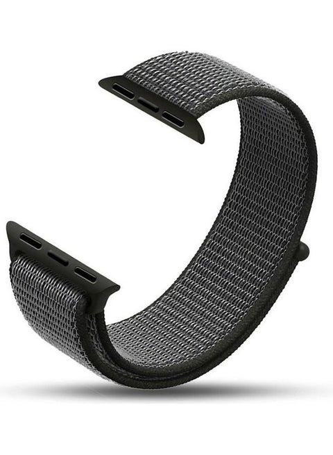 Nylon Watch Bracelet From Liger Compatible With Apple Watch 38 Mm 40 Mm Version 1 / 2 / 3 / 4 Dark Grey