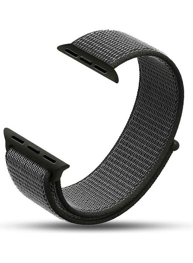 Generic - Nylon Watch Bracelet From Liger Compatible With Apple Watch 38 Mm 40 Mm Version 1 / 2 / 3 / 4 Dark Grey - Image 1