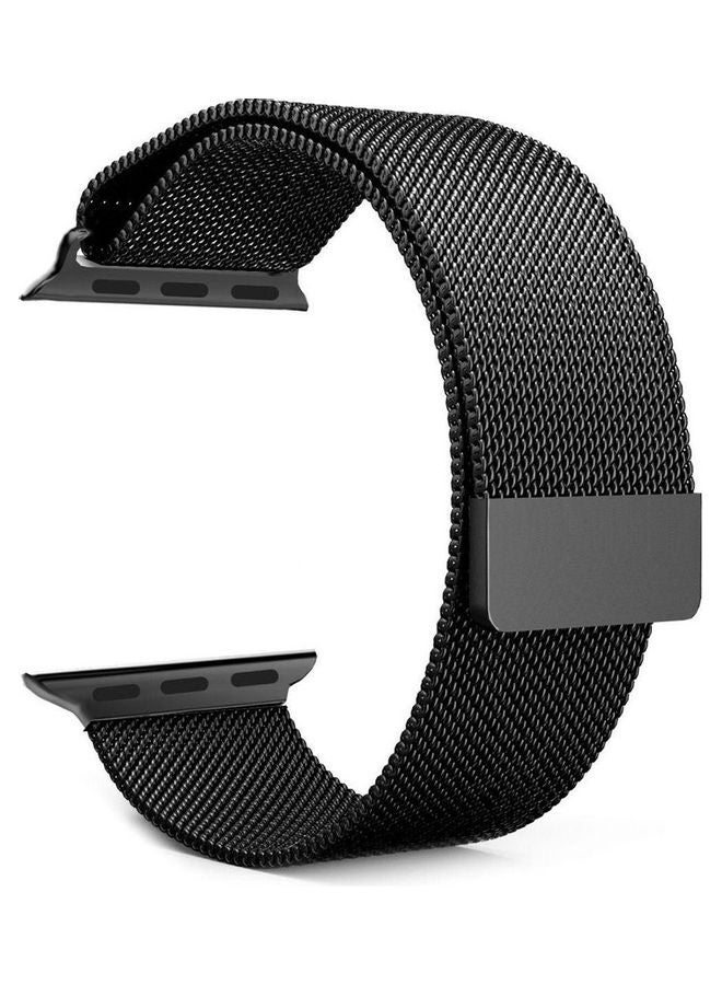 Generic - For Smart Watch - Magnetic Milanese Loop Stainless Steel Band Black - Image 1