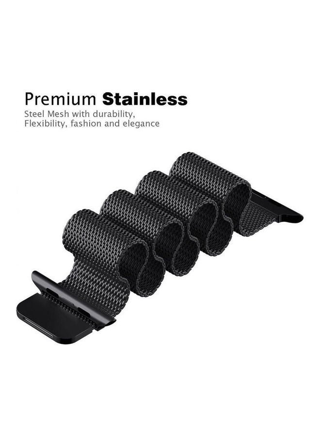 Generic - For Smart Watch - Magnetic Milanese Loop Stainless Steel Band Black - Image 1