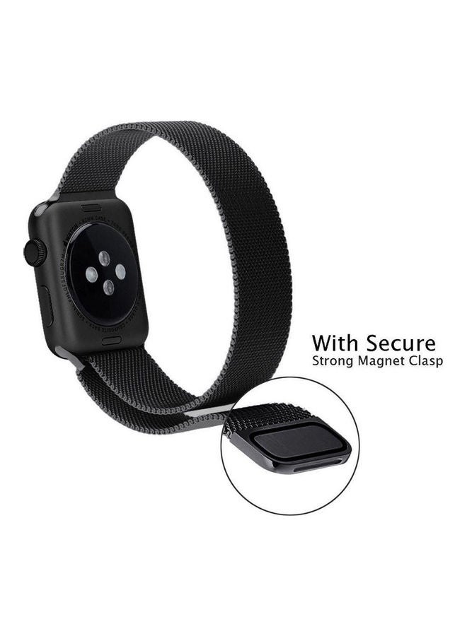 Generic - For Smart Watch - Magnetic Milanese Loop Stainless Steel Band Black - Image 1