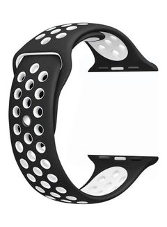 Generic Soft Silicone Sport Strap For Apple Watch Black/ White  - Image 1