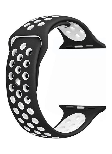 Soft Silicone Sport Strap For Apple Watch Black/ White