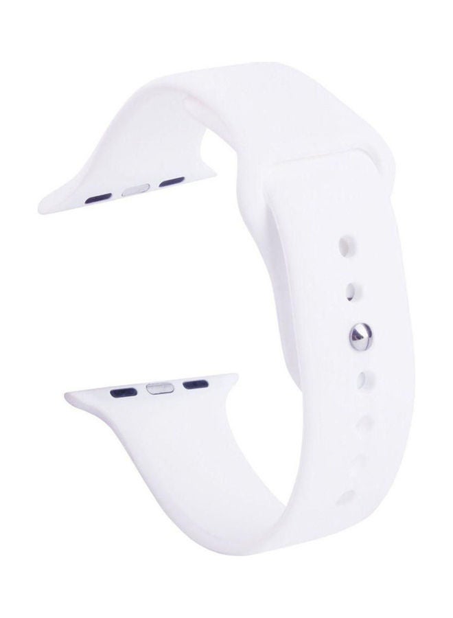 Silicone Bracelet Compatible With Apple Watch White - Image 1