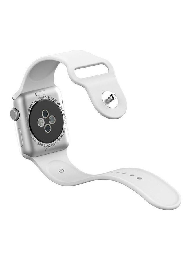 Silicone Bracelet Compatible With Apple Watch White - Image 2