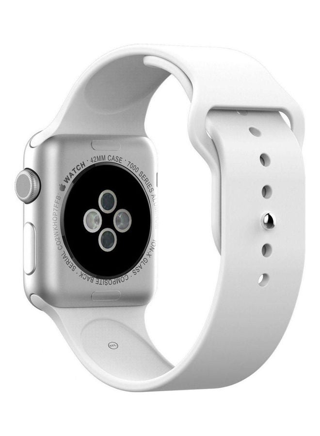 Silicone Bracelet Compatible With Apple Watch White - Image 3