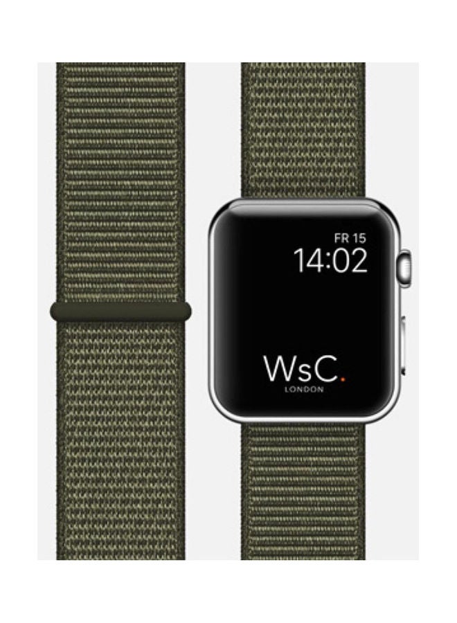 سوارٌ منسوج لساعة أبل ووتش سيريز 3 و4 و5 . اللون الأخضر العسكري - Image 2