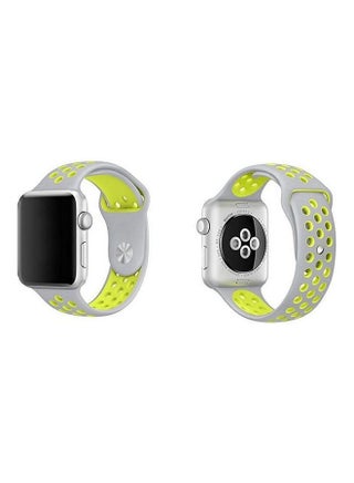 Sport Edition Nike Rubber Strap For Apple Watch Band Silicone Wristband White / Lemon - v1611652725/N43978854A_1