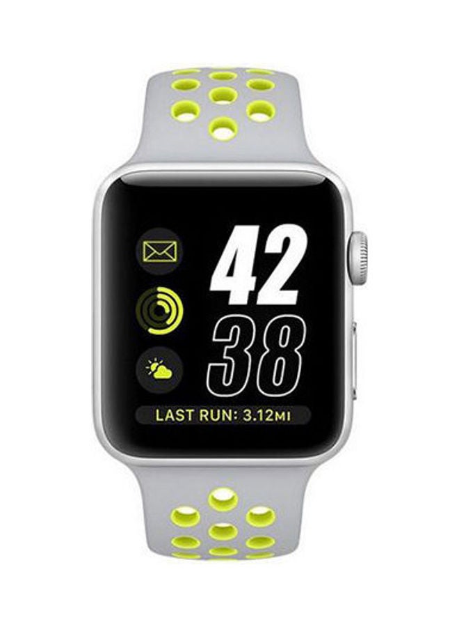 Generic - Sport Edition Nike Rubber Strap For Apple Watch Band Silicone Wristband White / Lemon - Image 1
