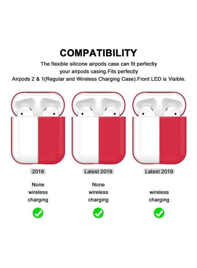 Protective Silicone  For Apple AirPods Case Separate Head Colour Dark Red  - Image 2