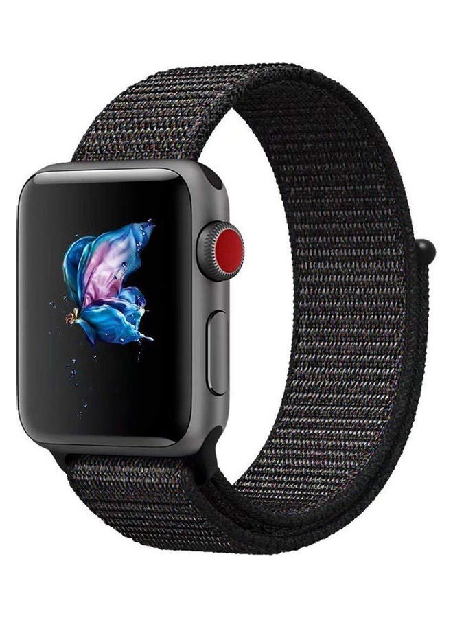 Generic - Sport Loop Woven Nylon Apple Watch Band Black - Image 1
