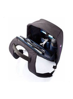 Reman Waterproof Backpack With USB Charging Port For 15.6-Inch Laptop Black  - Image 2