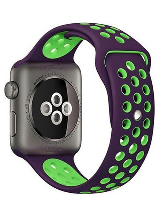 Sbaq Band For Apple Smart Watch 38 Mm , Purple / Green - Image 1