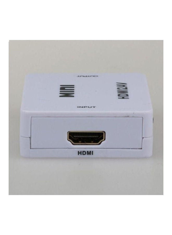 ماركة غير محددة - صندوق محول فيديو HD صغير يحول من HDMI إلى منفذ صوت وصورة لنقل الفيديو المركب وفيديو لايت روم بدقة 1080 نقطة أبيض - Image 1