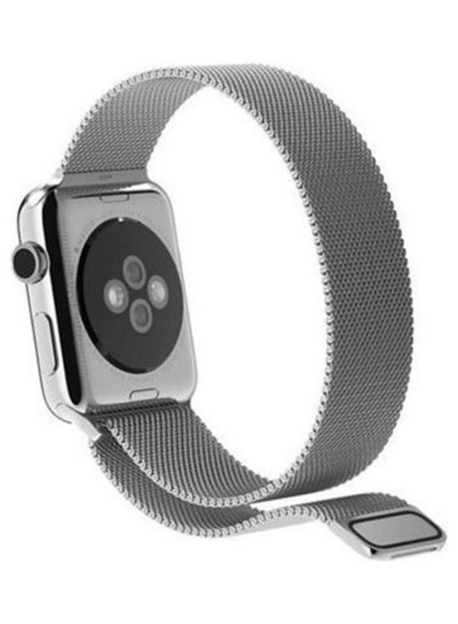 SBAQ - Magnetic Stainless Steel Band For Apple Smart Watch 42 Mm Silver - Image 1
