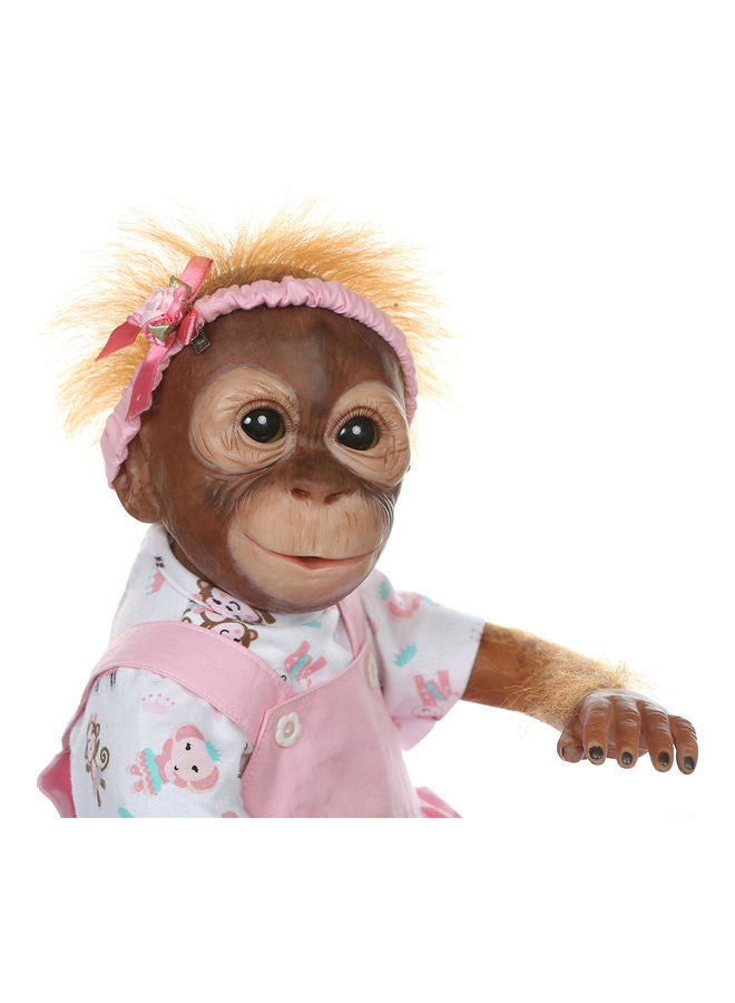 Generic - Reborn Lifelike Baby Monkey Doll with Dress 43x15x24cm - Image 1