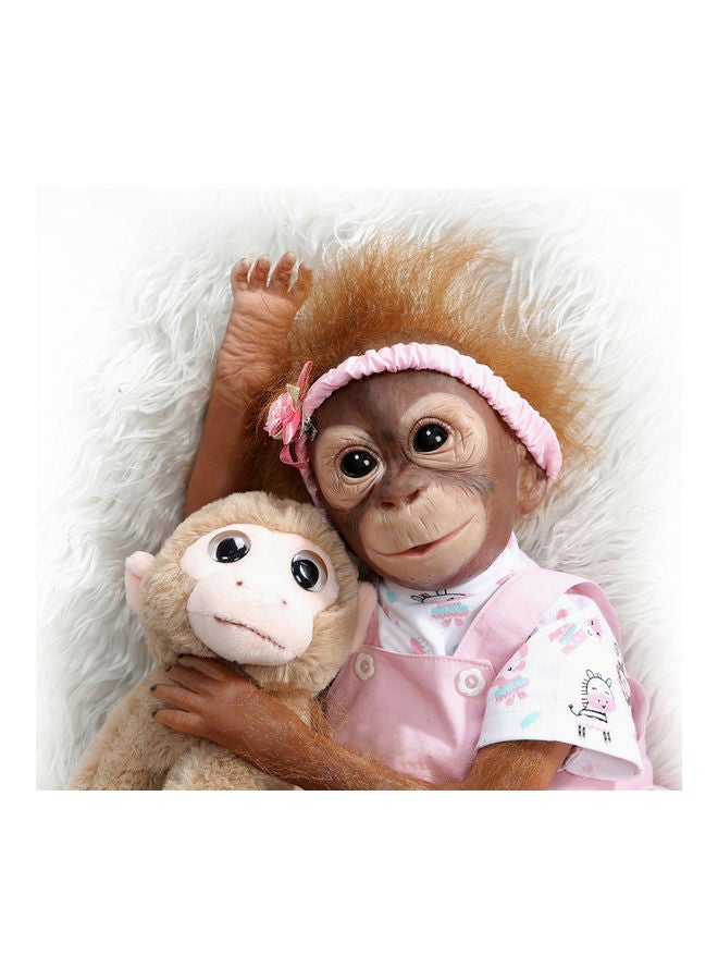 Generic - Reborn Lifelike Baby Monkey Doll with Dress 43x15x24cm - Image 1