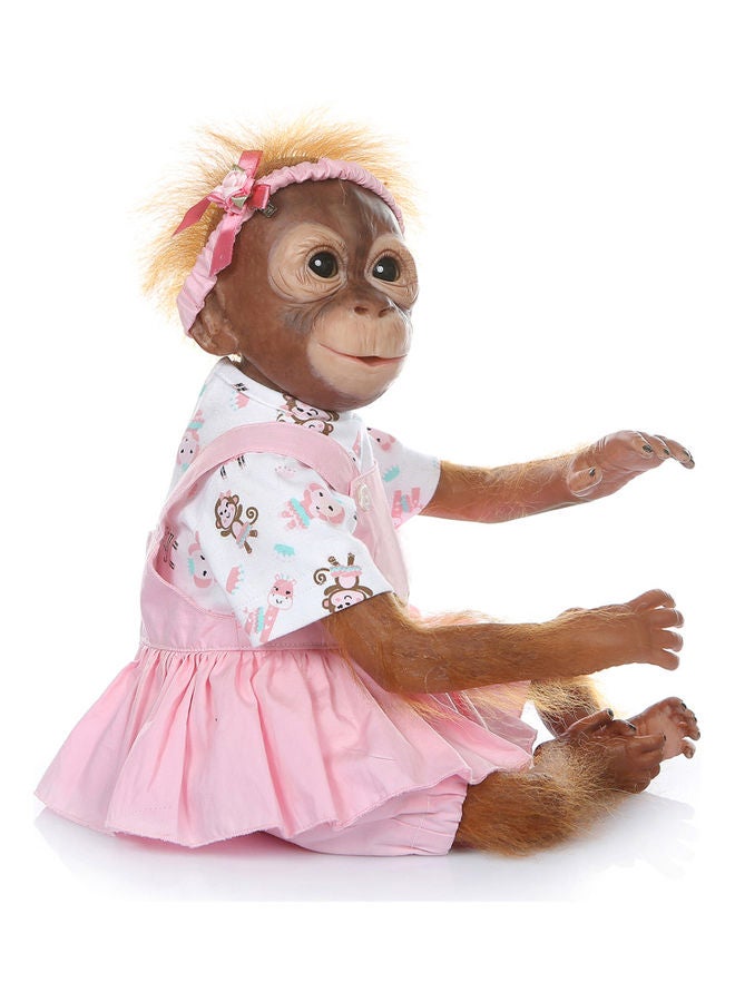 Generic - Reborn Lifelike Baby Monkey Doll with Dress 43x15x24cm - Image 1