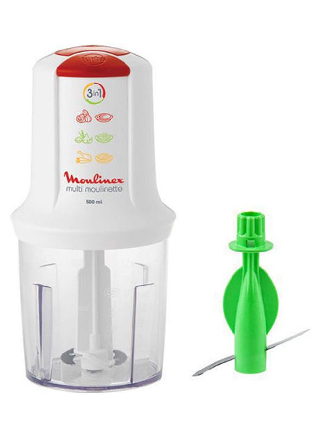 Moulinex 3 in 1 Multi Moulinette Chopper, 500 ml - White 500.0 ml 500.0 W AT7191EG White 