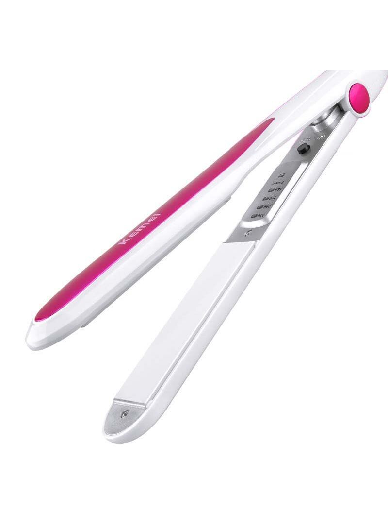 Kemei KM-532 Professional Electric Hair Straightener Pink/White - Image 1