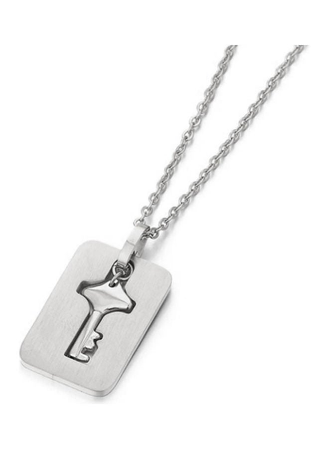 AIWANTO Alissa Stainless Steel Key Shaped Pendant Necklace And Braclet Set  - Image 3