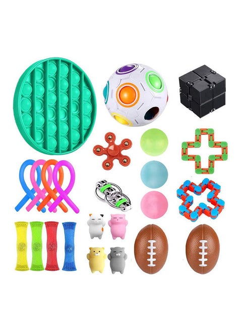 21- Piece Sensory Pop Bubble Fidget Stress Relieve Squishy Toys For Kids 30x25x8cm