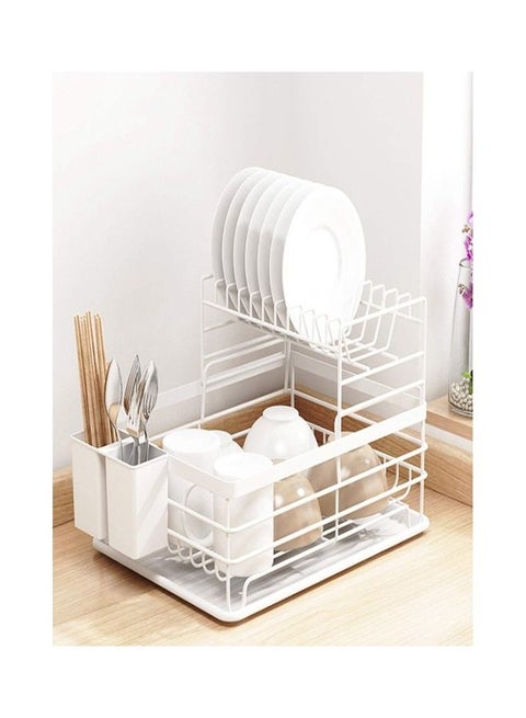 Dish Drying Stand Storage Rack White 12.6x16.9x10.6inch