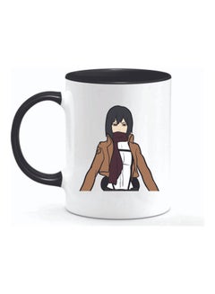 Mikasa Ackerman Attack On Titan Printed Ceramic Mug White/Black/Brown - v1611675371/N43986509A_1