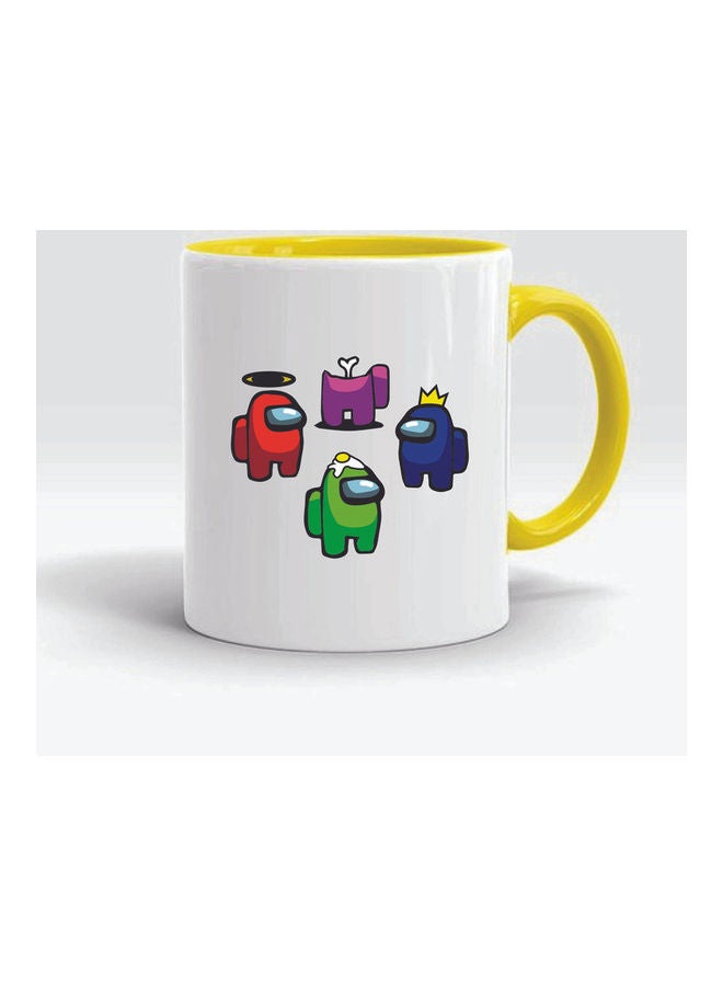 FBGenics Among Us Printed Ceramic Mug White/Yellow 325ml - Image 1