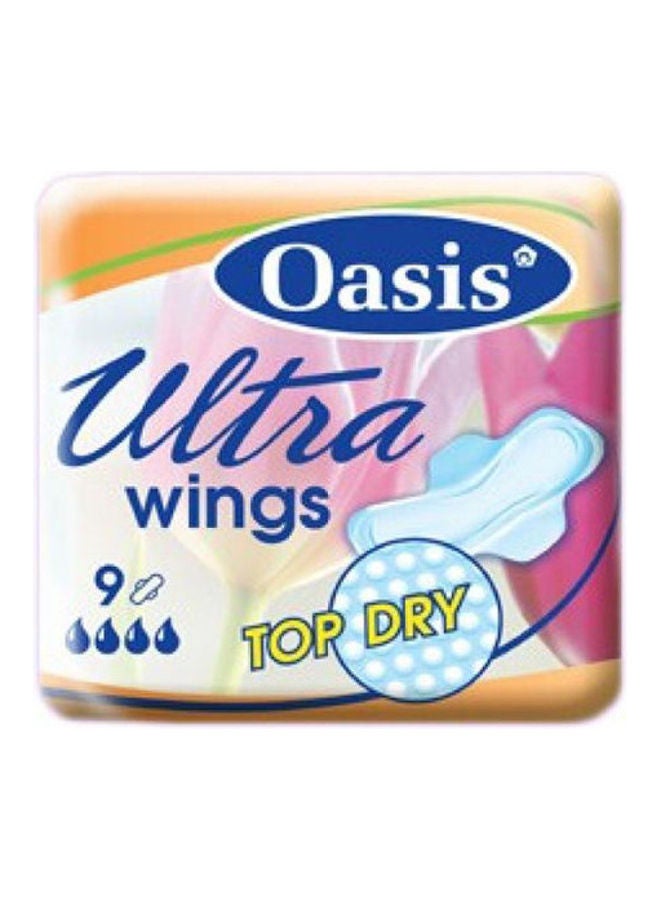 Oasis Ultra Wings Top Dry intimate inserts with wings 9 pieces White