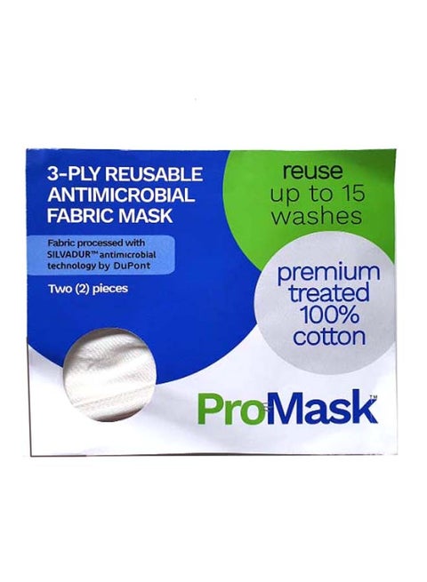 Set of 2 Reusable Antimicrobial Face Mask