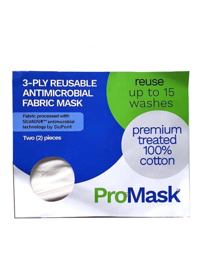 Set of 2 Reusable Antimicrobial Face Mask