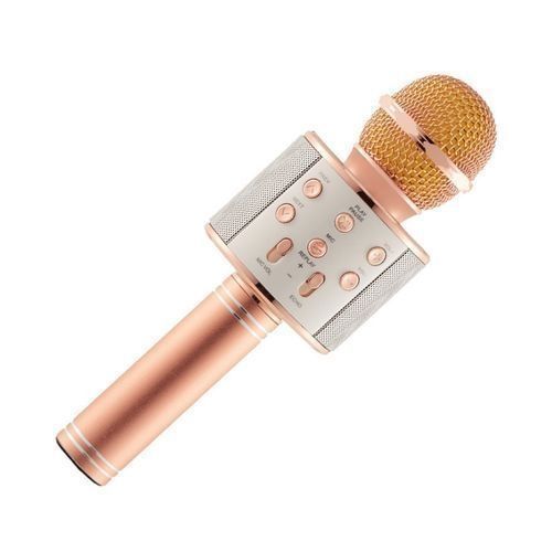 WS-858 Microphone Wireless Portable Speaker - Rose Gold - Image 3