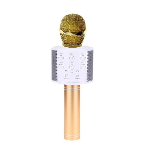 WS-858 Microphone Wireless Portable  Speaker - AC508-GOOOLD Gold  - Image 2