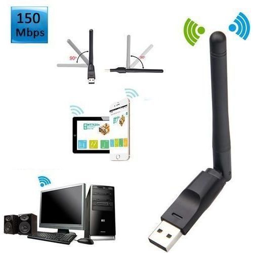ماركة غير محددة - محول واي فاي لاسلكي 802.11N مزود بمنفذ USB 2.0 وبسرعة 150 ميجابت في الثانية أسود - Image 1