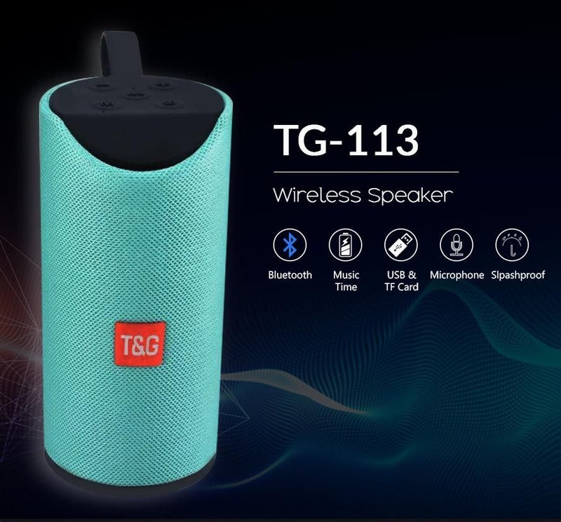 مكبر ومضخم صوت ستيريو TG113 بقدرة 10 وات مزود بتقنية البلوتوث ومشغل MP3 ومنفذ AUX ومنفذ USB وراديو FM أخضر - Image 2