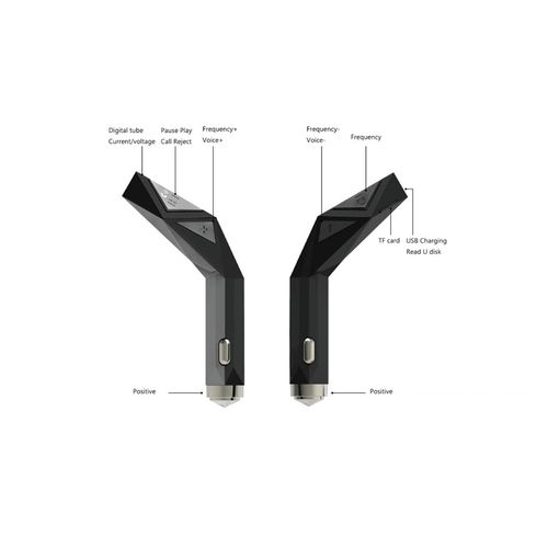 Generic - N8 Portable Bluetooth V4.2 Car Kit MP3 Player - FM Transmitter - TF - USB Charger - Black/Gray - Image 1