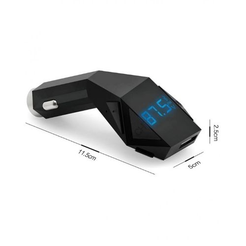 Generic - N8 Portable Bluetooth V4.2 Car Kit MP3 Player - FM Transmitter - TF - USB Charger - Black/Gray - Image 1
