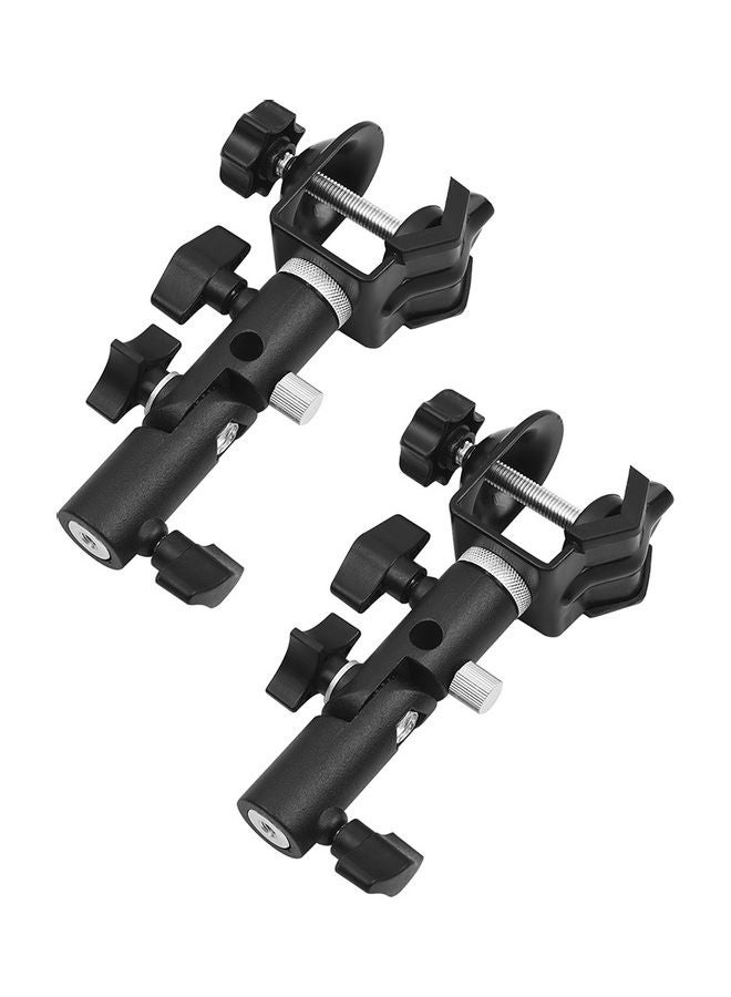 Generic 2-Piece Multi-Functional C-Clamp Clip Mount Set Black  - Image 1