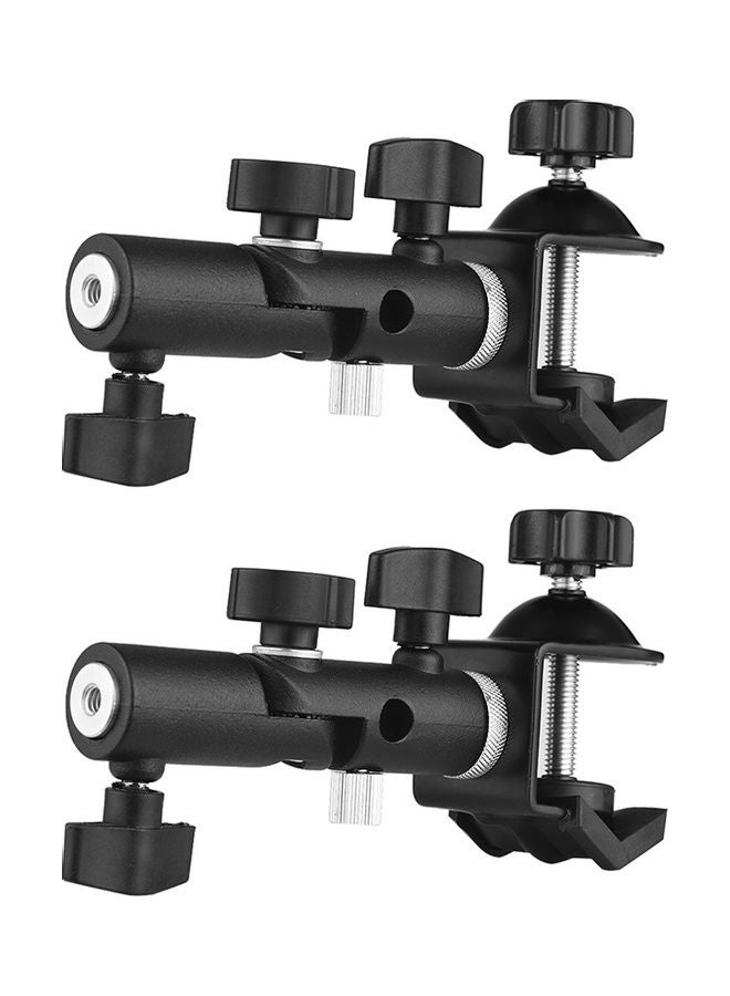 Generic 2-Piece Multi-Functional C-Clamp Clip Mount Set Black  - Image 2