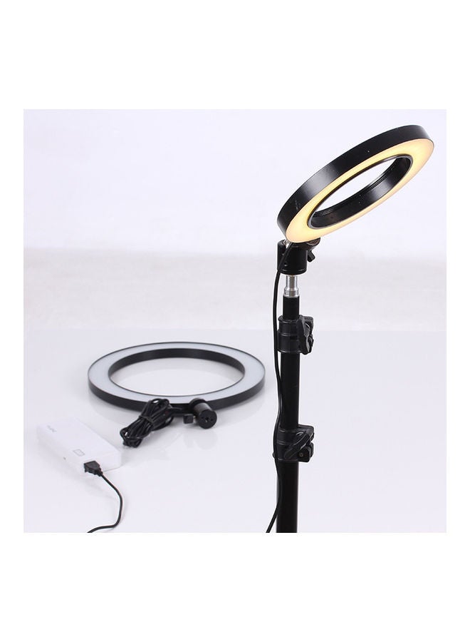 حلقة إضاءة LED للتصوير الفوتوغرافي مع حامل أسود/ أبيض - Image 5